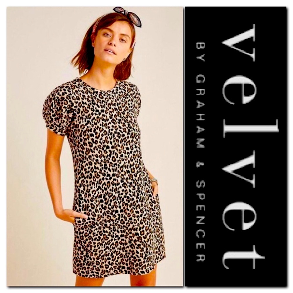 Velvet by Graham & Spencer Leopard Print Sweatshirt Dress